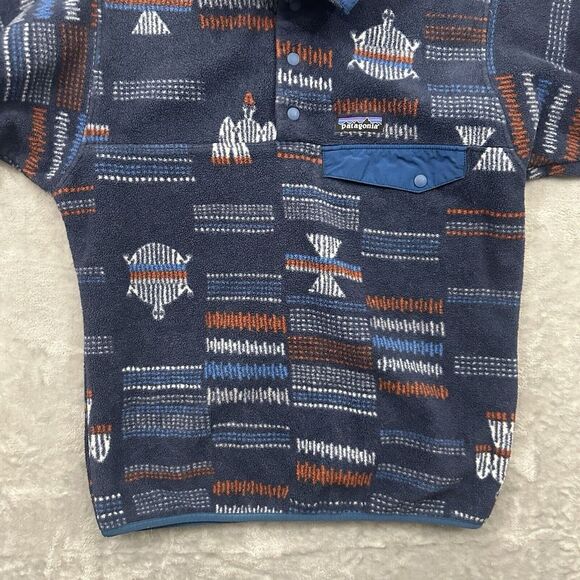 Patagonia Synchilla Snap-T Fleece Native Blue Thunderbird Turtle Tribal XS - Picture 5 of 12